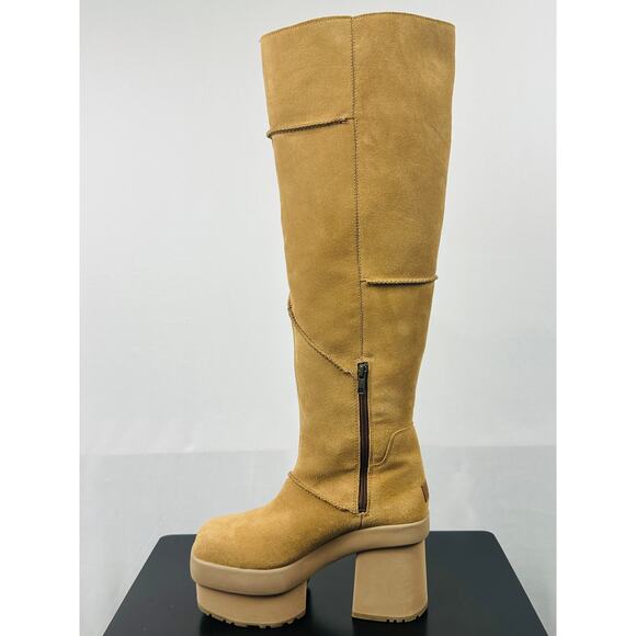 UGG Women's New Heights Platform Xtra Chestnut Shearling Boots 1157911 Size 9 - Picture 8 of 11